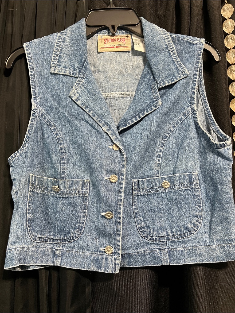 Studio East Blue Denim Vest - Women's Sleeveless vest . Gently used